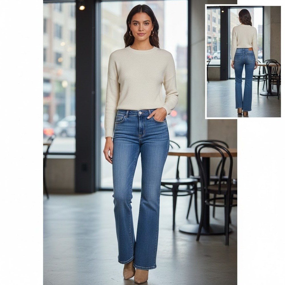 PILCRO & THE WAYSIDE Jeans Women's Size 27 Blue‎ Flare High Rise Anthropologie